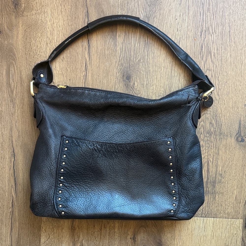Brown leather purse